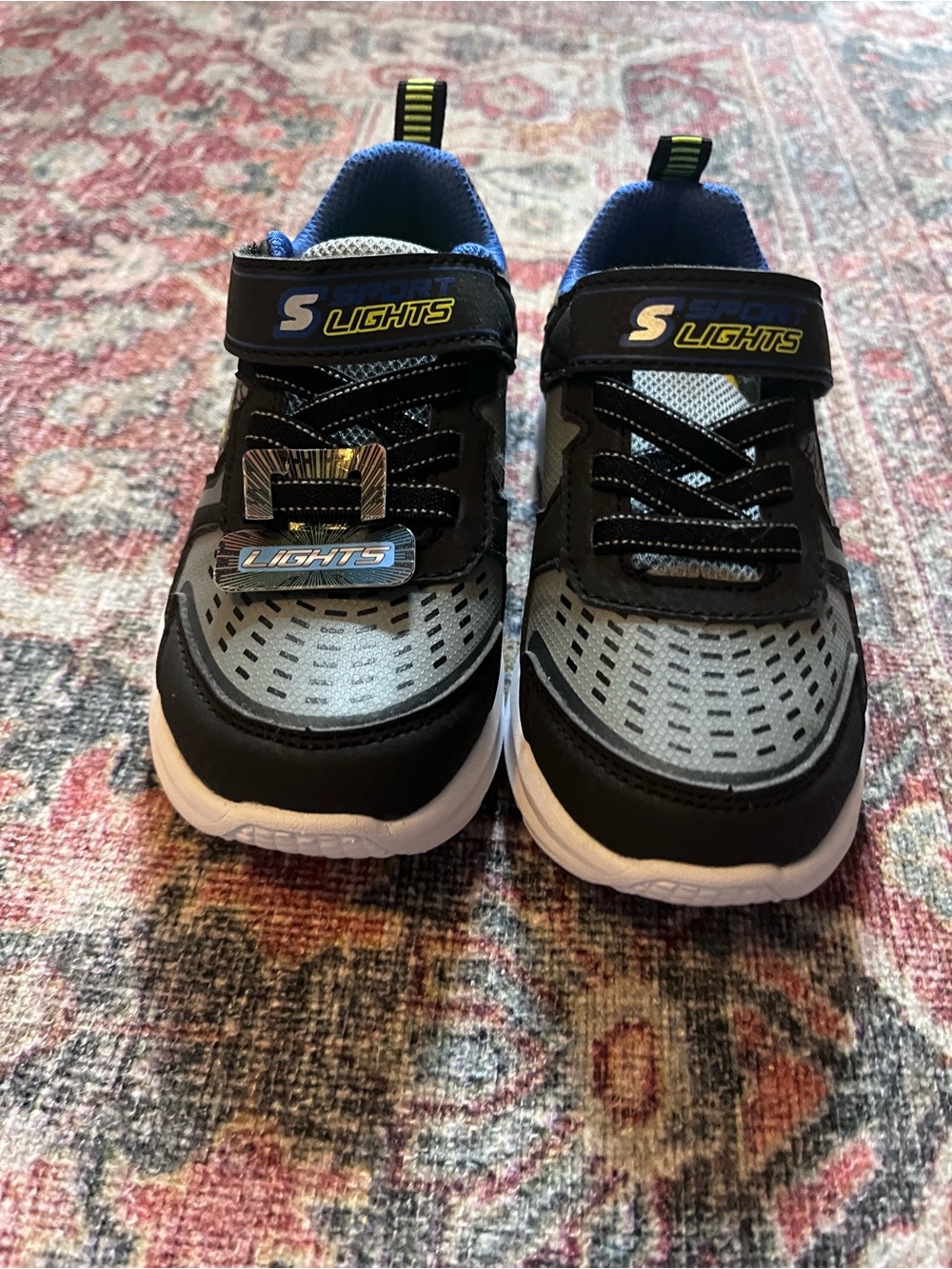 Skechers Kids Light-Up Sneakers in Black, Gray & Blue